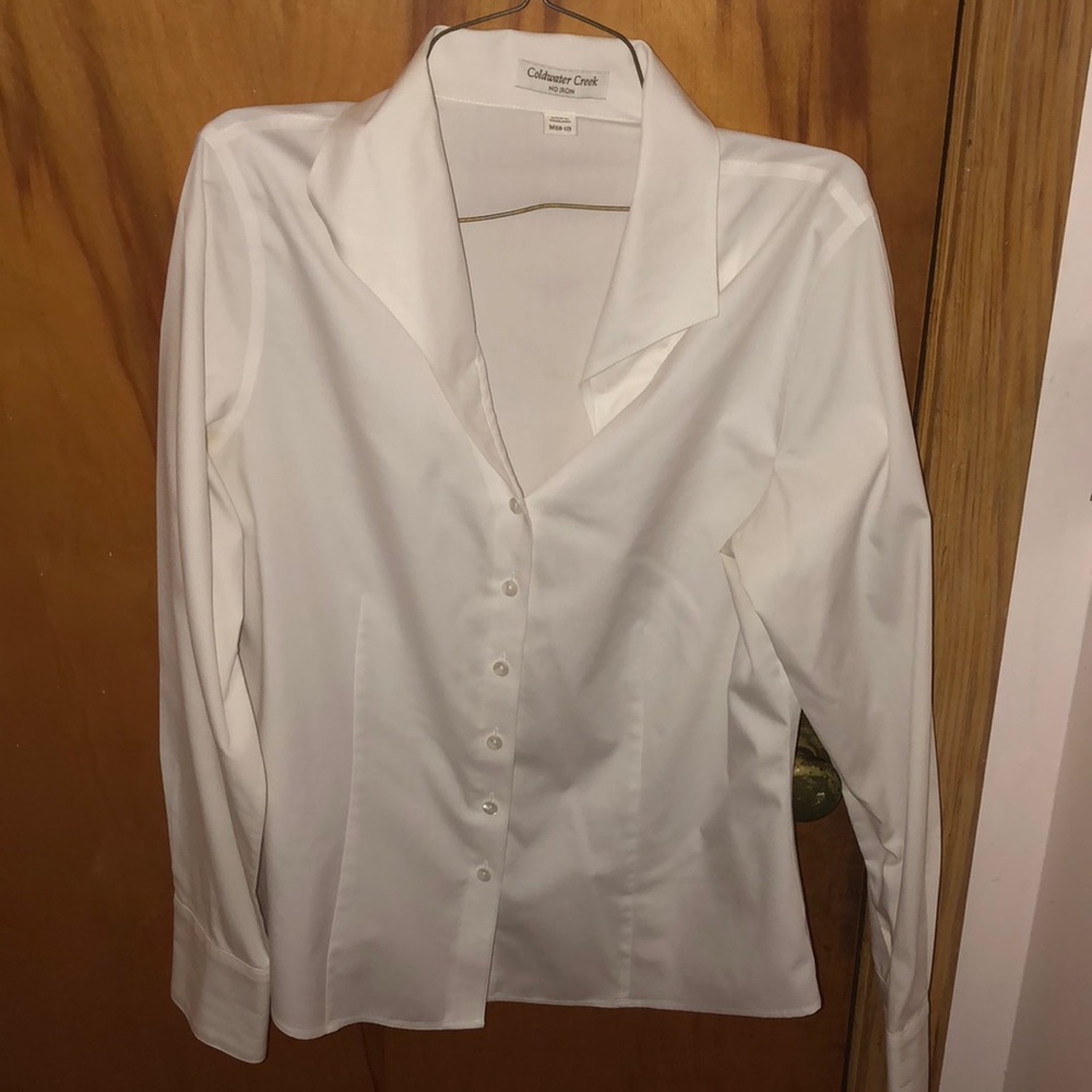 Classy white button up shirt